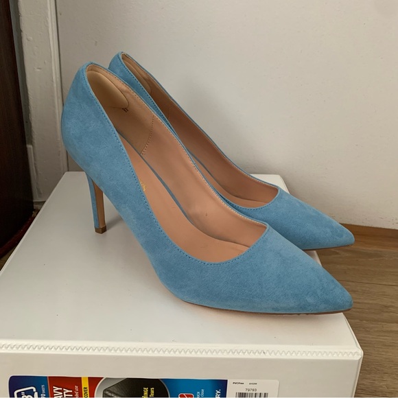 Dream Pairs Christian Pointed Toe High Heel Pump in Light Blue Suede NWOB - Picture 8 of 10